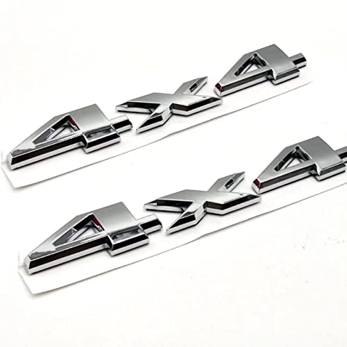 Image of 2PCS New 3D Zinc Alloy 4 x 4 Emblem Badge for Truck /SUV /Pickup Rear Tailgate Tail Gate Door 1500 2500 3500 (Silver)