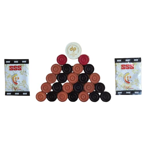 Image of AARAV Champion Carrom Board Full Size 36 Inch with 3 Inch Border 6 mm Ply Extra Smooth with Carrom Coin, Carrom Striker and Boric Powder for Adults
