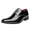 Bruno Marc Men’s Faux Patent Leather Tuxedo Dress Shoes Classic Lace-up Formal Oxford