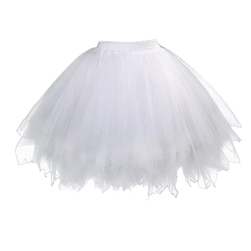 DTOHMOM Dames tutu klassieke rok, ballet, tule rok, petticoat, onderrok, korte jurk,jaren 50, vintage baljurk, elastische dansrok, dansjurk, baljurk, kort, retro party (NSDQ-ZI