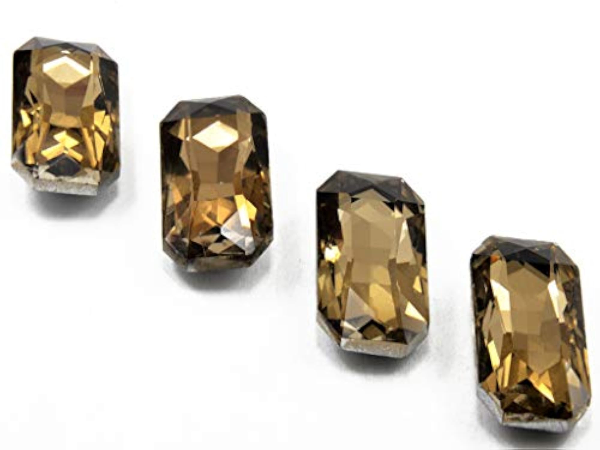 Golden/LCT Rectangle Shaped Glass Stone for Crafting