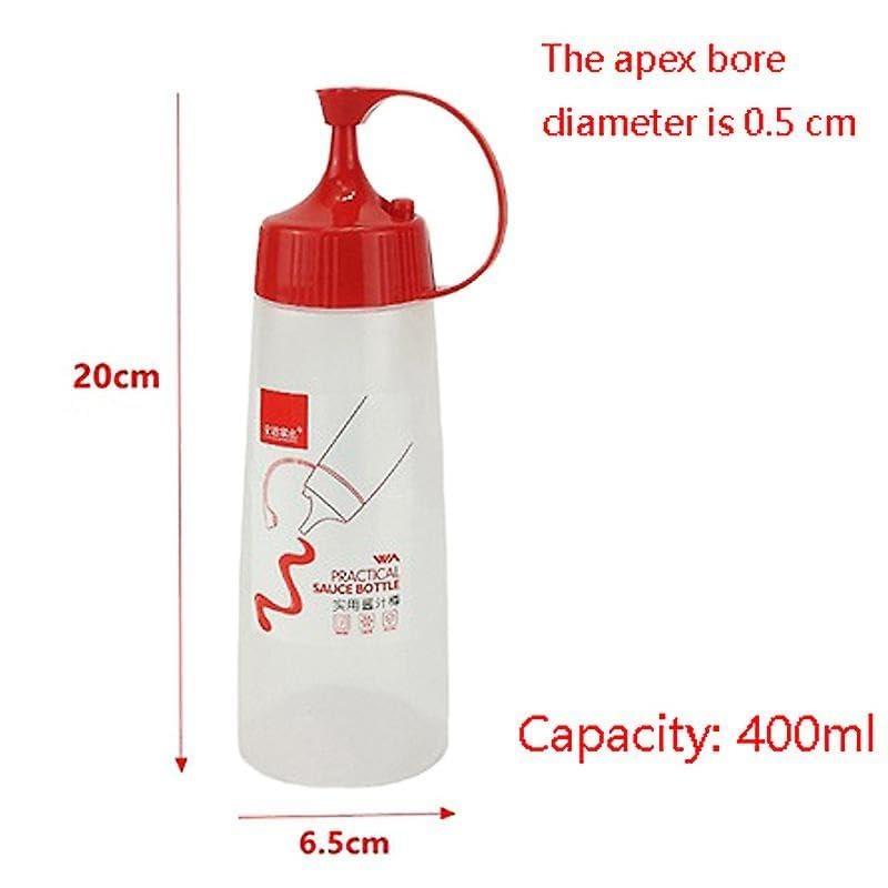 Image of Plastic Squeeze Bottle with Hook Top, Clear Plastic Sauce Bottle, BPA-Free Ketchup Bottle, Condiment Dispenser Mustard Sauce Bottle, Food Liquid Seasoning Container, Reusable Ketchup Bottle (400 ml)