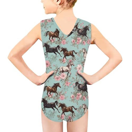 Image of Swimsuits for Girls 3-14 Summer Kids Bathing Suits Gymnastics Leotards One Piece Swimwear