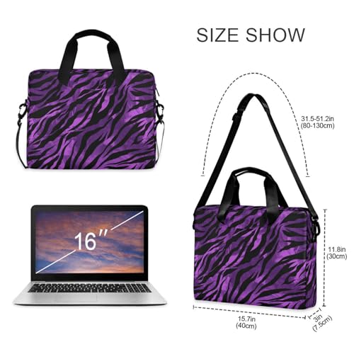 Maletín para laptop 15.6" con asa y correa violeta negro miniatura 5
