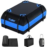 APTY Car Rooftop Cargo Carrier Bag, 16 Cubic Feet Soft Roof Top Luggage Bag for All Vechicles with/Without Racks - with Waterproof Zip, Anti-Slip Mat, Door Hooks, Luggage Lock, Storage Bag