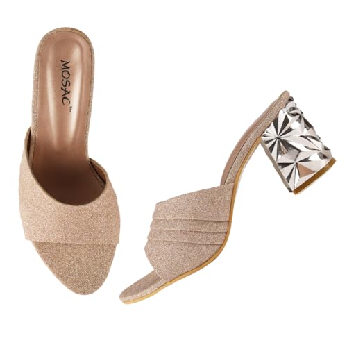 Image of MOSAC Women Casual /Party Block Heel Mules Heel Wedding Fashion Sandals for Women & Girls