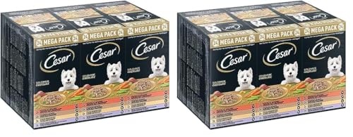 Cesar Megapack Landragout - Hundenassfutter in der Schale - 4 Varietäten im Multipack - 24 x 150g (Packung mit 2)