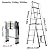 Telescoping Ladder 7.5ft, A-Frame Extension Lightweight 6+7 Step Folding Ladder Portable 330lbs Capacity, Step Ladder for Roofing Business, Household Use, RV