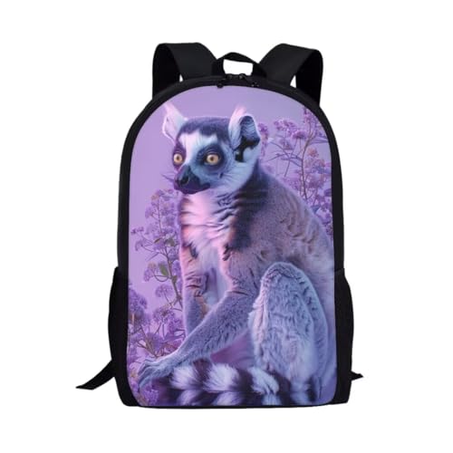 Beauty Collector Lemur School Backpack for Kids Student Schoolbag Zoo Travel Day Pack for Elementary Girls