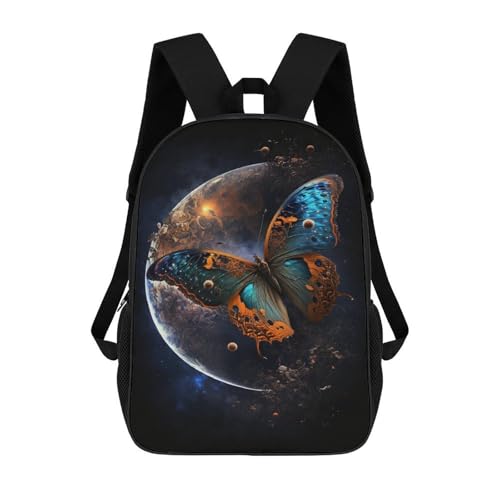 sinyumoney Butterfly Planet Fantasy Artwork Zaino Per Ragazzi, Studenti Adolescenti, Zainetti Per Ragazze, Borse Per Bambini, Scuola Elementare, Scuola Media, Borsa Per Libri 17inch