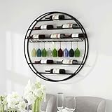 XJHOME Estante para Botellas de Vino, Soporte Redondo para Botellas de Vino montado en la Pared Estante para Copas de Vino, Soporte para Copas de Vino de Metal, Estante para Botellas de Vino
