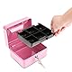 MOUMOUTEN Mini Safe Tresor, Tresor für Zuhause, Tragbares Abschließbares Bargeld Stahl mit Münztresor Sicherheitsbox mit 2 Schlüsseln,Tresor Feuerfest Wasserdicht (Rosa)