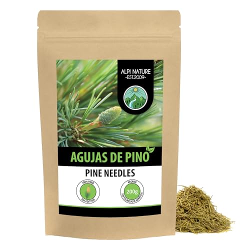 Alpi Nature Agujas de Pino Infusión 200g, Agujas de Pino Secas y Cortadas para Preparar Té