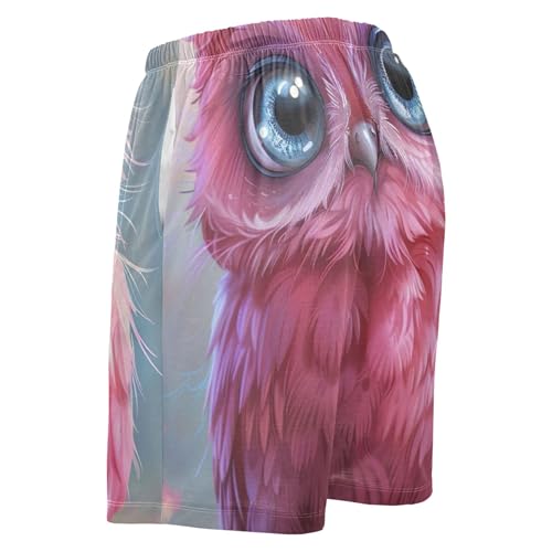 Cute Purple Owl Cartoon Men's Pajama Shorts Gym Workout Comfy Soft Pj Sleeping Shorts Funny S3