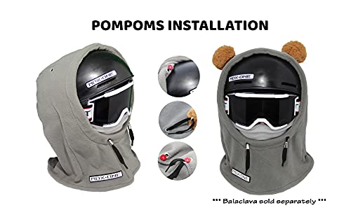 MDXONE 2'' Small Soft Pompoms (Pair) with Elastics to go on The Winter 2022 Balaclavas with Buttons (Sold Separately)4