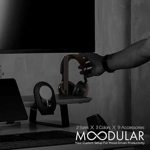 Image of ULTRARM Moodular Headphone Stand Add-On for Slide Rails, Do Not Use Alone | Accessory Only, Dedicated Headphone Spot, Ergonomic & Accessible, Strong & Durable, Sleek & Minimalist, Black, MSA-HS