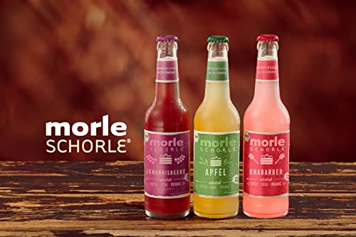 Elbler Morleschorle, 24 x 0.33 l, Mixpaket: 12 x Johannisbeerschorle, 12 x Rhabarberschorle, inkl. 1,92€ Pfand, Bio-Schorle, Bio-Obst, Direktsaft ohne Zuckerzusatz, mit Natürlichem Mineralwasser