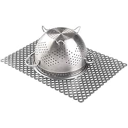 Tapa Cubre Fregadero mDesign Protector fregadero – Práctica rejilla de plástico para evitar arañazos en fregaderos de acero inoxidable – Alfombrilla escurridora para pila o encimera – Tamaño grande – Color gris