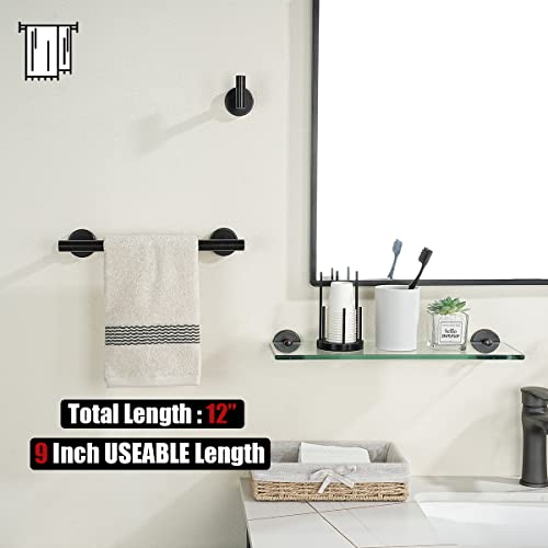 Jqk Oil Rubbed Bronze Towel Bar, 9 Inch 304 Stainless Steel Thicken 0.8Mm Towel Rack Bathroom, Towel Holder Wall Mount, Total Length 12 Inch, Tb110L9-Orb #TOP2