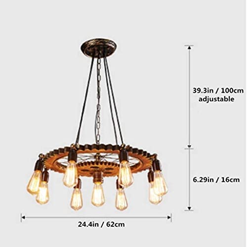UWY Steampunk Retro Pendant Light 9 Lights LOFT Creative Wooden Iron Gear Chandelier Vintage Industrial Hanging Lamp Living Room Bedroom Bar Restaurant Droplights Decoration Lighting steampunk buy now online UWY Steampunk Retro Pendant Light 9 Lights LOFT Creative Wooden Iron Gear Chandelier Vintage Industrial Hanging Lamp Living Room Bedroom Bar Restaurant Droplights Decoration Lighting steampunk buy now online