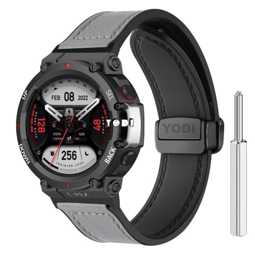 Image of YODI Strap Band Compatible with Amazfit T-Rex 2 Smartwatch Only Soft Silicone | Nylon | Chain | Leather Watch Straps with Installation Adjuster Tool For Amazfit TRex 2