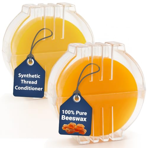 Image of Thread Wax and Thread Conditioner (2pk) 1 Beeswax 1 Synthetic - for Sewing and Gloss Threads Waxer. Magic Conditioner for Hand Sewing Embroidery. Hand Quilting Supplies to Strengthen and Reduce Knots