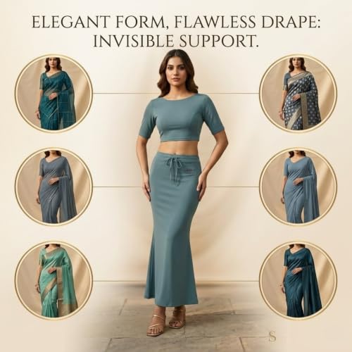 Image of Women's Saree Shapewear - Slim Fit Stretchable Petticoat for Sarees | Comfortable Waistband | Body Shaping Underskirt