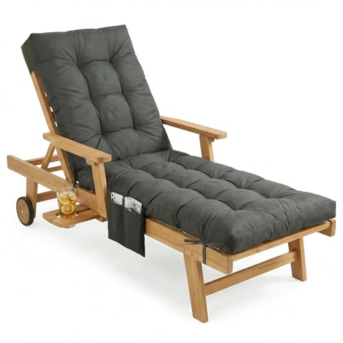 Yddsky Outdoor Chaise Lounge Chair Cushion,72"x22"x4" Lounge Chair Cushions Thickened