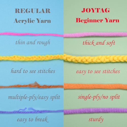 Image of 3 Pack Rainbow Beginner Crochet Yarn for Crocheting Knitting Multicolor Cotton Crochet Yarn for Beginners with Easy-to-See Stitches Cotton-Nylon Blend Easy Yarn for Beginners(Neon Green Blue)