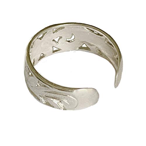 Toe Ring | Hawaiian Leilani .925 Sterling Silver Ring | 6mm Comfort Fit Adjustable Toe Ring | Unisex Men and Women3