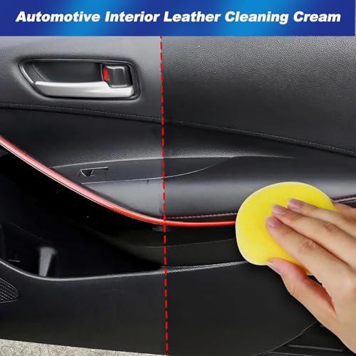Image of JICOOT Leather Care Cleaning Paste & Conditioner Kit, Automotive Interior Leather Cleaning Cream, Multifunctional Leather Cleaning Cream for Furniture, Footwear, Purses & Bags, Car interiors & Bikes