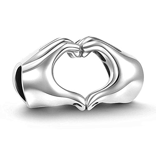 Preisvergleich Produktbild Lovans 925 Sterling Silber Ich Liebe Dich Herz Charm Bead für Pandora Armbänder Muttertagsgeschenk (Heart Hand)