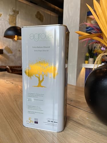 Agrotia | 5 Liter Extra natives Premium Olivenöl aus Kreta | Erste Güteklasse, Kaltextrahiert | 5 Liter Kanister