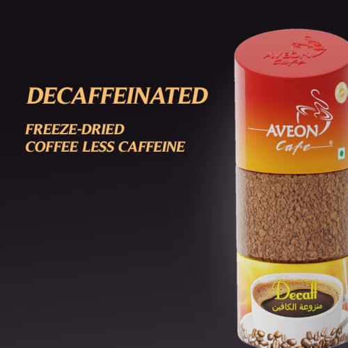 Image of Aveon Cafe Decaf Flavored Instant Coffee - 100g | Delightful Decaf Coffee Granules with Rich Flavor | 100% Brewed-to-Perfection Decaf Coffee