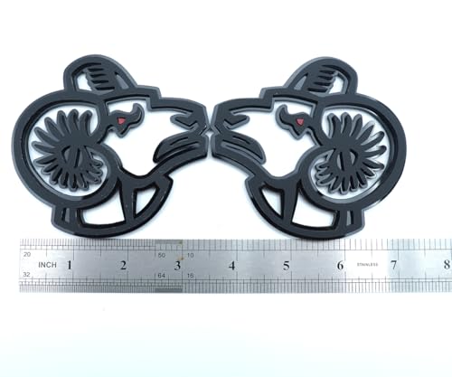 Image of Pair Set 3D Emblem Nameplate Sticker Badge Decal Compatible with Ram Red Eye (Black Red)