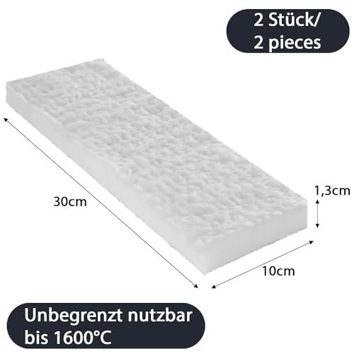 2 x Keramikschwämme 30 x 10 x 1,3 cm BioFlex Keramische Wolle Keramik Wolle für Ethanol original Moritz