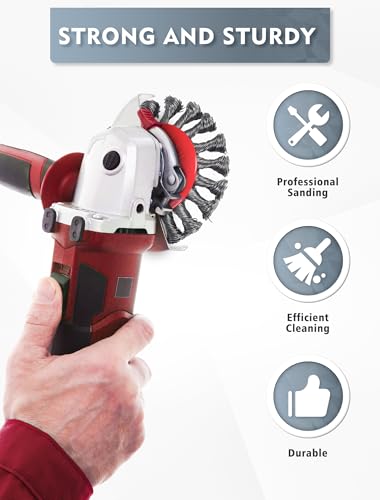 Winkelschleifer Drahtbürsten Set, 125 mm Kegelbürsten, M14 Topfbürste für Reinigen und Schleifen( 3 Stück )