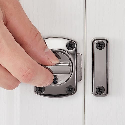 Iniret 2 Packs Rotate Bolt Latch Gate Latches Safety Door Lock,Pet Door Lock, Cabinet Furniture,Windows,Bathroom，Antique Lock Gate Latches Wine Cabinet Closet Door Latches (Gun Black_2 Pack) #TOP2