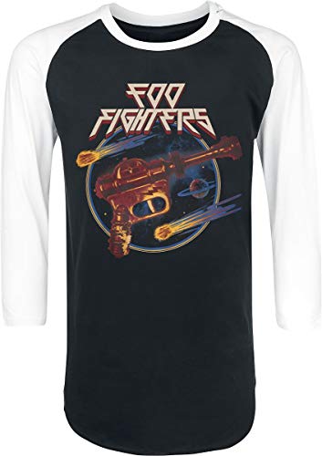 Camiseta de béisbol para hombre Foo Fighters Ray Gun talla Large negro y blanco miniatura 1