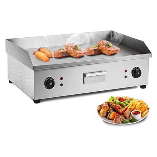 YOtat 28" Electric Tabletop Flat Top Teppanyaki Grill, 4400W Stainless Steel Countertop Griddle for BBQ Teppanyaki Cooking, Adjustable Temperature from 50°c to 300°c