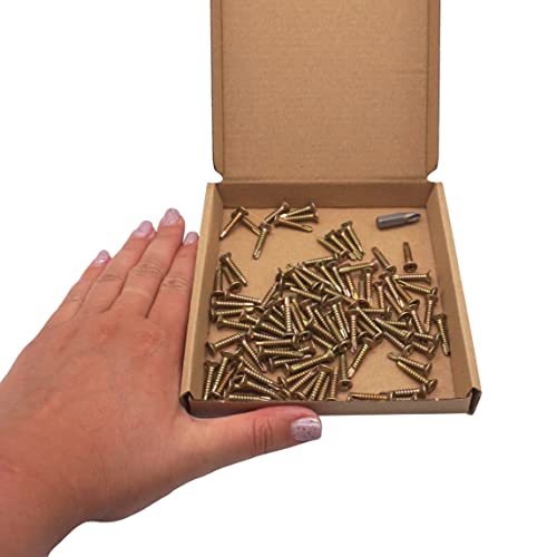 SKIR'CO (Pack of 100 pcs) DIN 7504 P Zinc Plated Yellow 3.9 x 22 mm Self Drilling Screws for Metal Countersunk Phillips Head - Image 4