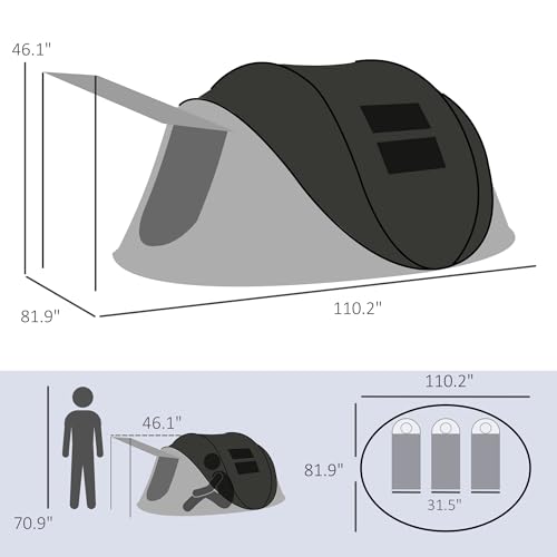 Carpa de Camping Outsunny para 3 Personas miniatura 7