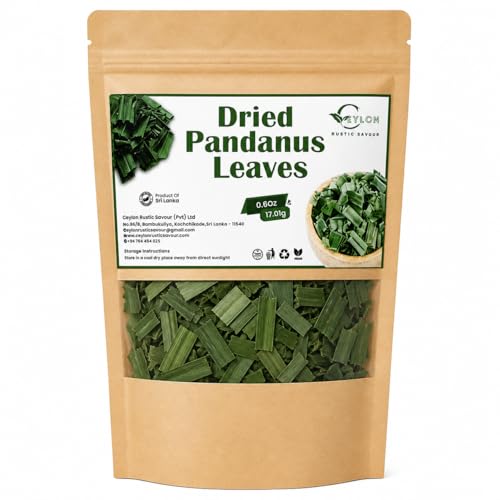 Dried Pandan Leaves 0.6 oz (17g) – 100% Pure, Naturally Air-Dried Pandanus Leaf for Tea, Cooking, Baking & Desserts – Fragrant, Aromatic Herbal Use