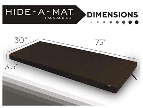 American Furniture Alliance Hide A' Mat 3.5 x 30 x 75 inch Jr Twin TriFold Mattress, Chocolate - Thumbnail 3