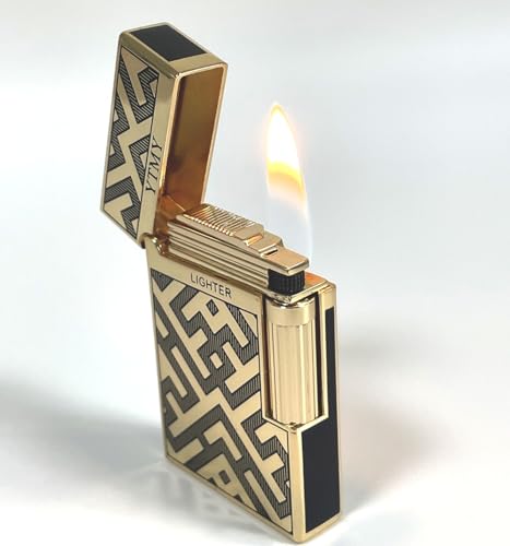 Encendedor de latón YTMY vintage con diseño laberinto tallado 4