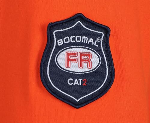 Image of BOCOMAL FR Shirts Flame Resistant Shirt 5.5oz 100% Cotton Light Weight CAT2 Fire Retardant Henley Shirts