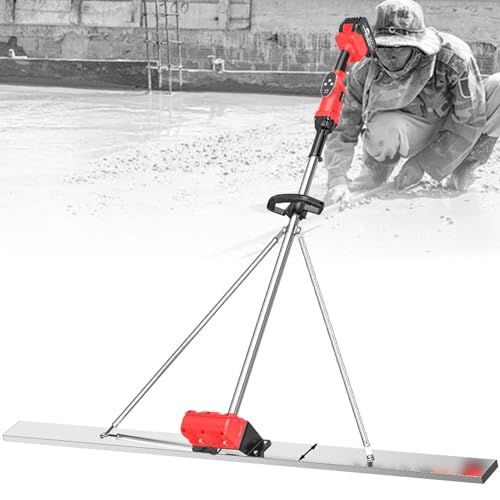 YSXXIAN Outil de Finition de béton 150CM, grattoir à béton électrique avec 1 Batterie Rechargeable, règle de nivell de Surface de Ciment 6000Ma 48V pour Le Trait du béton