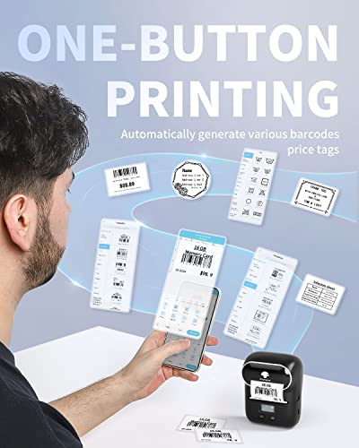 Phomemo M110 Portable Wireless Thermal Label Printer, Bluetooth Label Maker Machine For Ios & Android, Address Label Printer Machine For Barcode, Retail, Home, Office, With 1 Roll 40X30Mm Label #TOP2