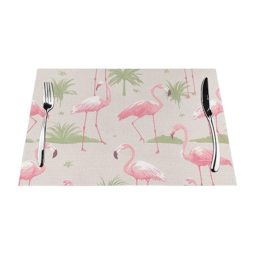 Sets de table PVC flamants roses 30x46 cm antidérapants