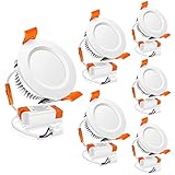 2 Inch LED Downlight, 3W 3000K Warm White Recessed Lighting Dimmable Ceiling Light Kit, CRI80 Ceiling Light Fixture with LED Driver(35W Halogen Equivalent), 6 Pack
